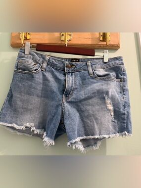 Just Black Washed Blue Distressed Denim Cutoff Shorts